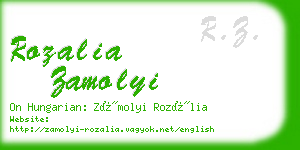 rozalia zamolyi business card